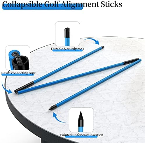 MoKo Golf Alignment Stick, 2 Set Golf Alignment Rods, Posture Corrector - Image 3