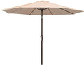 JEAREY 9FT Outdoor Patio Umbrella, Market Umbrella, Tan | Outdoor Table by JEAREYOutdoorsCollection
