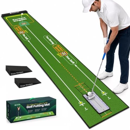 SAPLIZE Golf Putting Mat– Putting Alignment Mirror & Adjustable Slopes by SAPLIZE