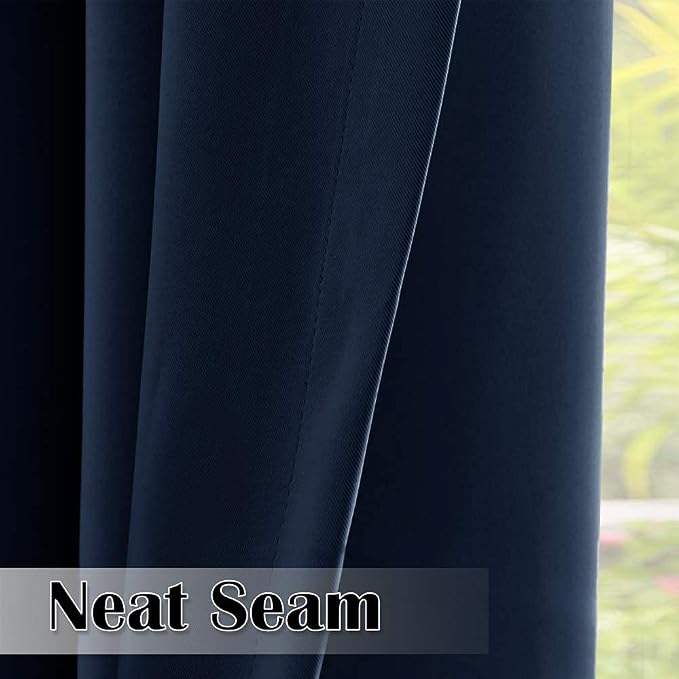 Outdoor Curtains for Patio W70 x L95 Inch Navy Blue, 1 Panel | Outdoor - Image 7