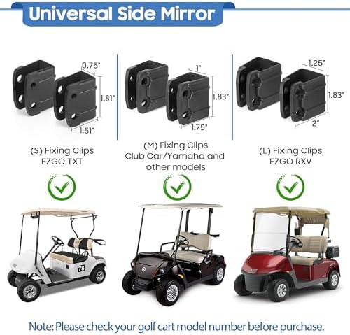 10L0L Golf Cart Mirrors No Drilling - Image 5