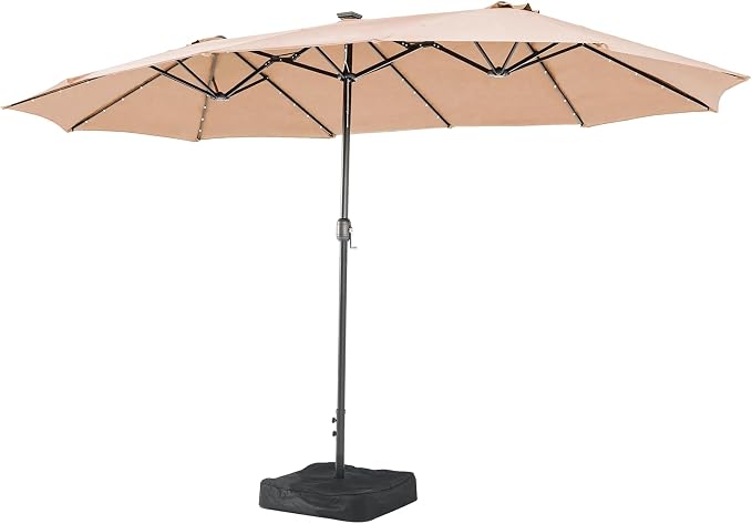 Aoxun 15ft Patio Umbrella with Base Included, Outdoor Double-Sided Rectangular - Image 9