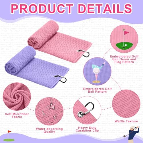 Mindsoft 2 Pieces Funny Golf Towel Microfiber Embroidered Ball Towels - Image 3