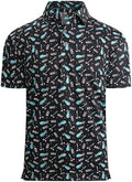 Alex Vando Mens Golf Shirt Moisture Wicking Print Performance Polo Shirt by AlexVando