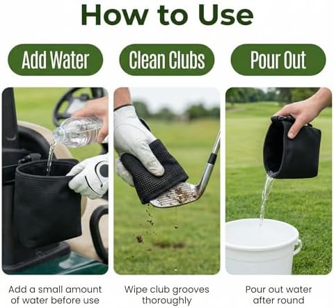 1 Pack Black Golf Club & Ball Cleaning Bag - Image 5