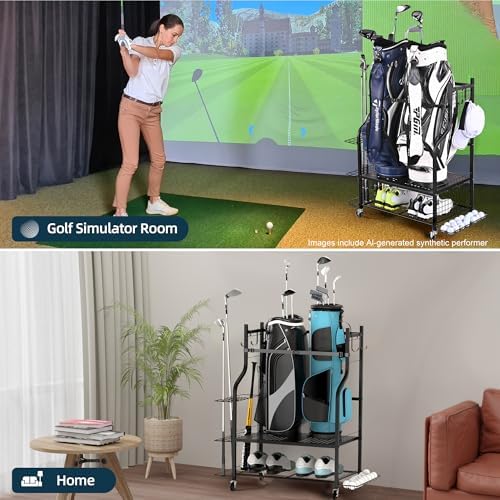 PLKOW Golf Bag Storage Rack for Garage, Golf Equipment Organizer - Image 3