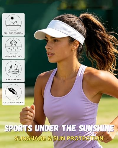 IYEBRAO 3 Pack Sun Visor Hat Sport Vintage Washed Adjustable Cotton Empty Top - Image 2