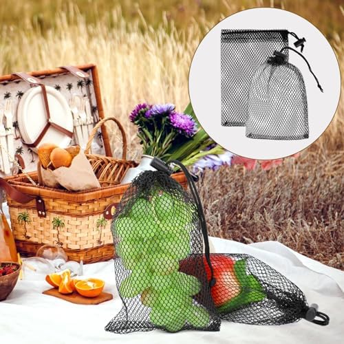 Sliverdew 10PCS Small Mesh Bags Drawstring Black Nylon Mesh Drawstring Bag Mini - Image 7