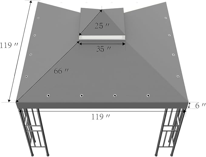Sumfaller 10x10 FT Gazebo Replacement Canopy Top Cover | Double Tiered Canopy - Image 6
