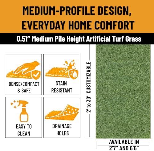 Ottomanson Artificial Turf for Backyard, Training & Outdoor Use 78" x 26' - Image 6
