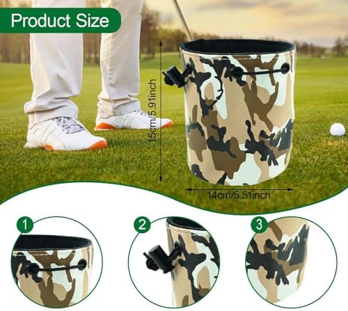 harayaa Golf Ball Bag Golf Equipment Bag Drawstring Pouch Holder Waterproof - Image 4