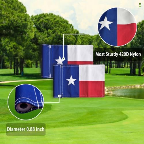 AZCOVER 2 Pack Texas Golf Flag 8x6 Inch - Image 4