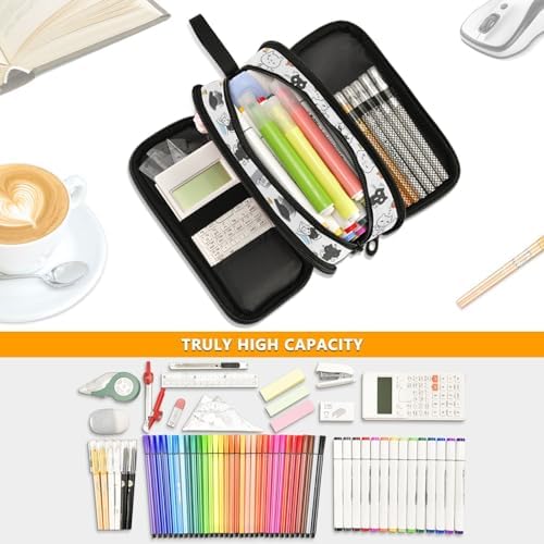 ZAZYXTJ Cute Cat Large Capacity Pencil Case 3 Compartment Pen Pouch Storage - Image 5
