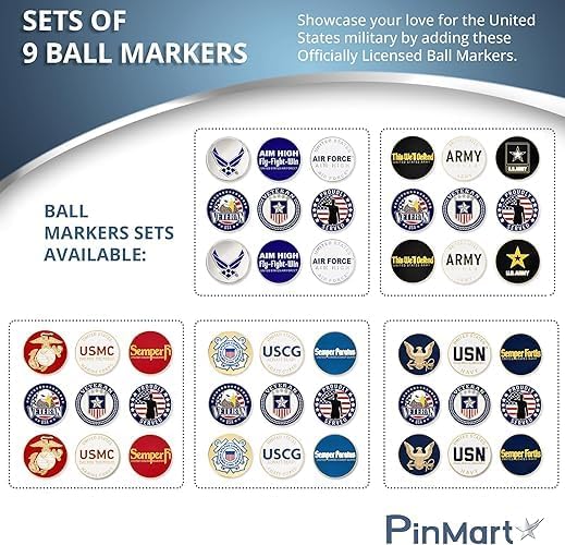 PinMart US Veteran Pack of 9 Magnetic Golf Ball Markers - Image 3