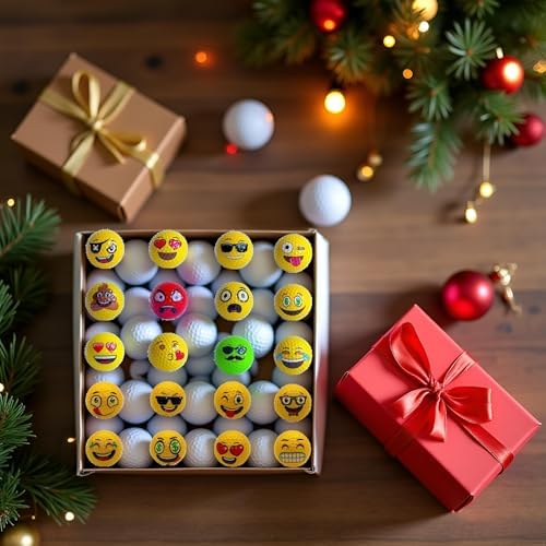 Lightahead USGolfer – Set of 12 Unique Emoticon Fun Putting Practice Golf Balls - Image 6