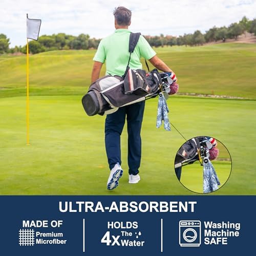 Magnetic Microfiber Waffle Golf Towel Large 16"x24" Clean - Image 7