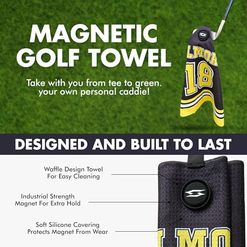 Magnetic Microfiber Waffle Golf Towel Large 16"x24" Clean - Image 6