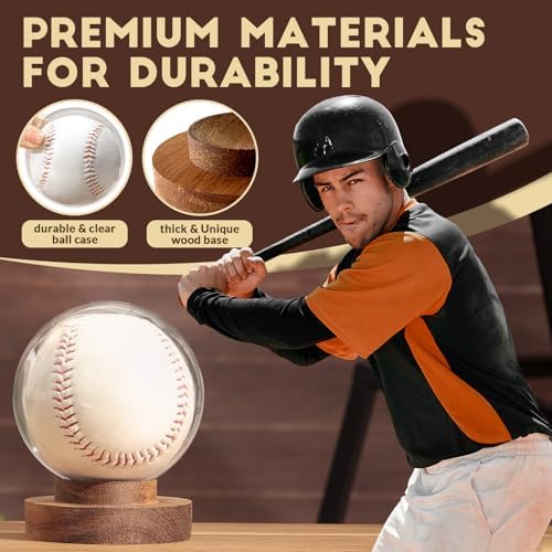JupDec Baseball Display Case, Round Clear Ball Holder - Image 3