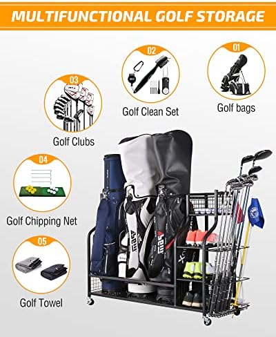 PLKOW Golf Bag Storage Rack for Garage, Golf Equipment Organizer - Image 5
