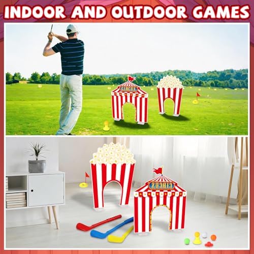 19 PCS Carnival Party Mini Golf Game Set Circus Tent Popcorn Game Set Include - Image 6