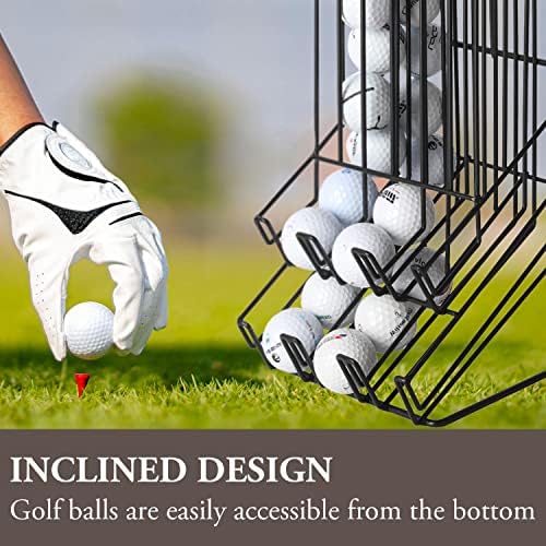MyGift Golf Ball Basket Holder, Matte Black Wire Dispenser Rack - Image 3