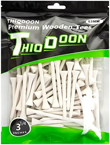 THIODOON Golf Tees Professional Natural Wood Golf Tees Pack of 100, Golfing by THIODOON