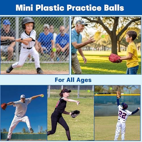 Coopay 20/40/80 Pack Mini Plastic Practice Baseballs, 1.65inch Small Soft - Image 4