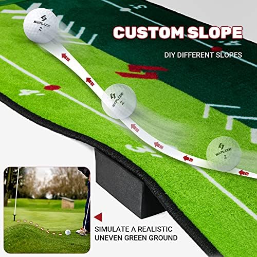 SAPLIZE Golf Putting Mat with Alignment Mirror, Two-Speed Golf Practice Mat - Image 4