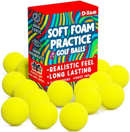 Foam Golf Balls Bulk 40, 24 or 15 Pack Practice Golf Ball Multicolor 41mm by D-Xam