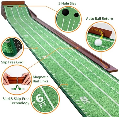 Golf Putting Mat with Ball Return - Image 2