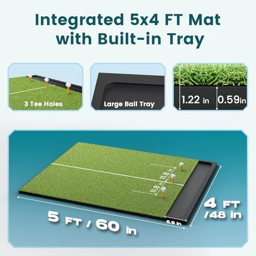 Golf Hitting Mat with Ball Tray - Image 4