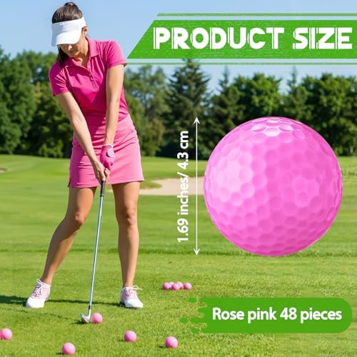 Vinsot 48 Pcs Golf Balls Bulk Solid Rubber Golf Soft Training Balls - Image 2