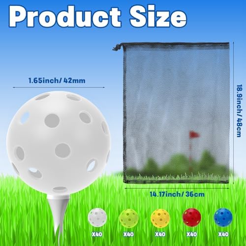 Coopay 50/100/200 Pack Practice Golf Balls, 42mm Plastic Golf Training Balls - Image 2