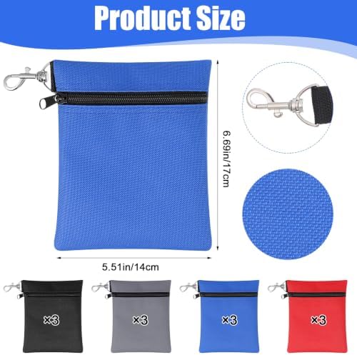 12 Pcs Golf Tee Bag Set 6.7 x 5.5 Inch Utility Pouch - Image 2