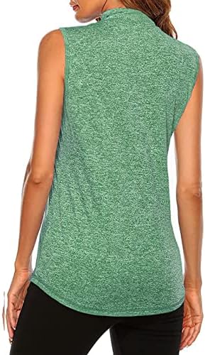 Tanst Sky Women's Sleeveless Golf Polo Shirts Quarter Zip Workout Tank Top - Image 2