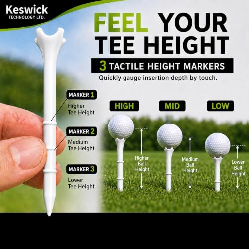 100/150 Pack Professional Plastic Golf Tees 3-1/4", Premium Durable Golf Tee - Image 5