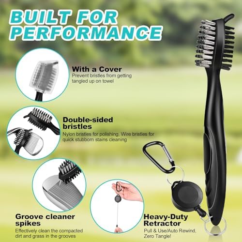 15 Pcs Golf Accessories Kit, Includes Cleaner Brush Towel Tees Golf Ball Bag - Image 3