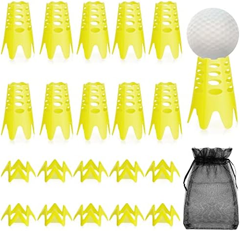 Golf Simulator Tees for Indoor Outdoor Practice Training, 10 Tall+10 Short by Sanchamy