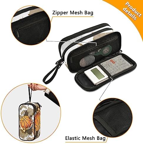 ZAZYXTJ Custom Personalized Basketball Large Capacity Pencil Case 3 Compartment - Image 2