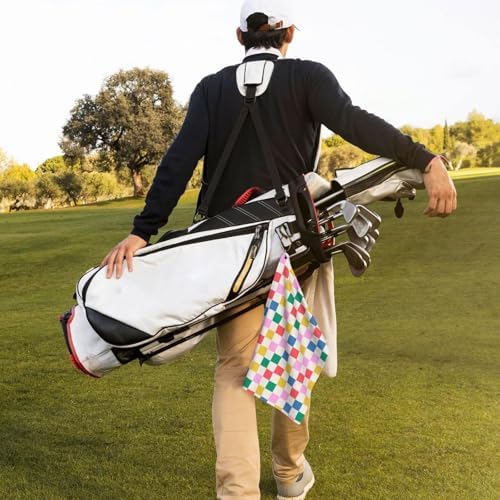 Colorful Checkered Golf Towel Microfiber - Image 7