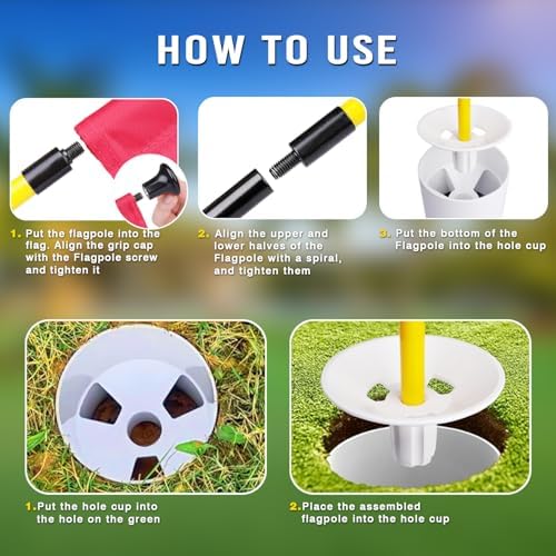 2 or 4 Set 3Ft Golf Flagstick Mini Putting Green Pin Flag - Image 6