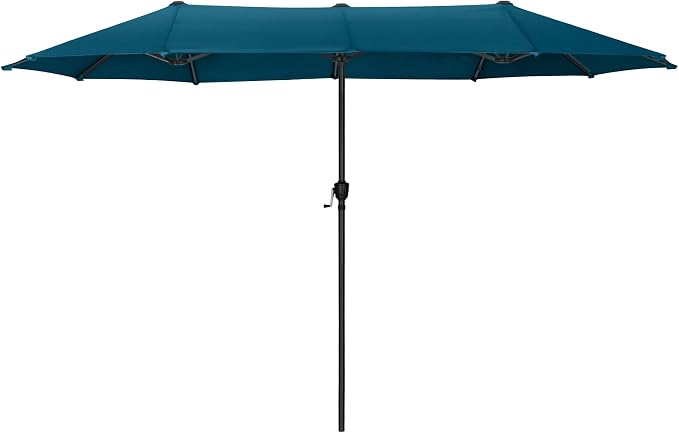13 ft Large Double-Sided Patio Umbrella, Outdoor Umbrella, Cerulean | HERA'S by HERASPALACE