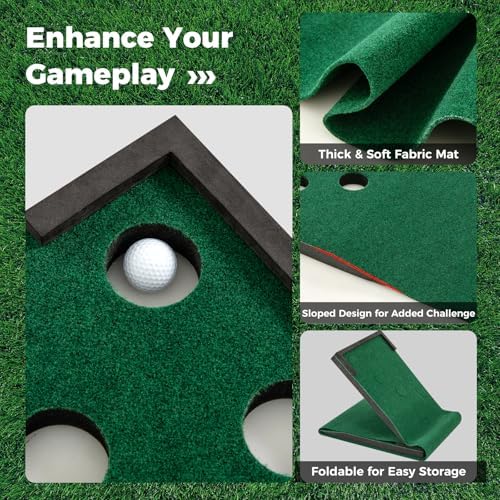 Goplus Golf Putting Mat, Portable Golf Game Set - Image 2