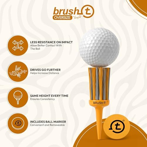 BRUSH T Premium Plastic Golf Tees, Unbreakable Innovative Design, Consistent - Image 3