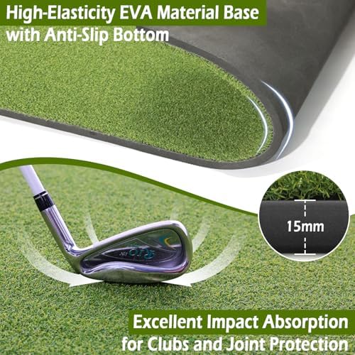 Golf Mat 31mm, 5x4ft/5x5ft Premium Golf Hitting Mat Outdoor Indoor - Image 4