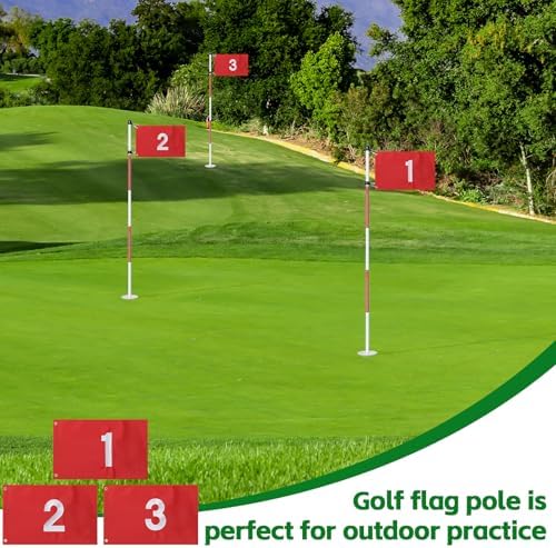 Golf Flagstick for Yard, 5-Section Putting Green Golf Pin Flag, 3 Pack - Image 7