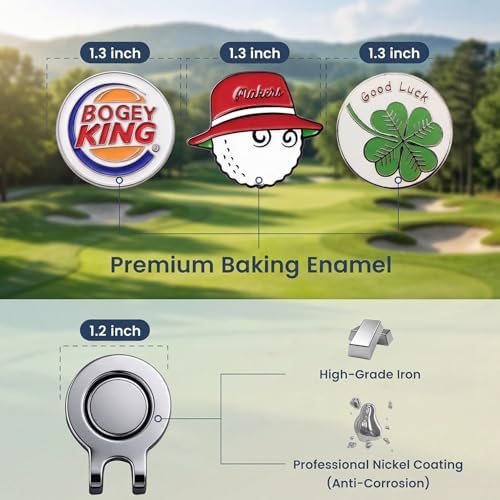 Golf Ball Markers with Magnetic Hat Clip – 3-Packs Personalized Accessories - Image 2