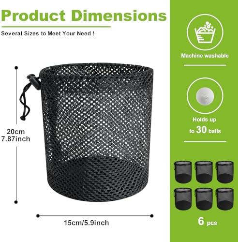 Golf Ball Storage Bag-6 Pack Mesh Bags - Image 2