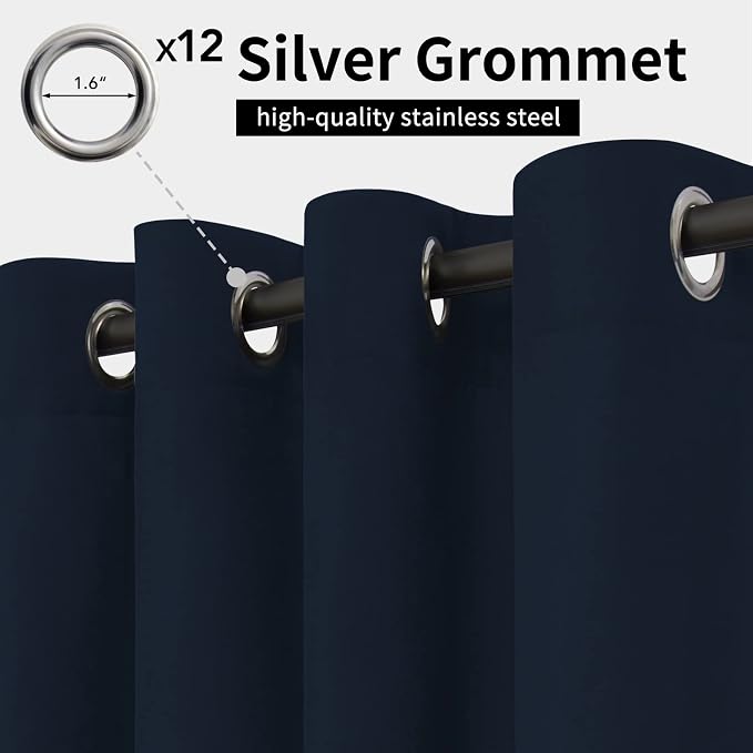 Easy-Going Outdoor Curtains for Patio 1 Panel, 110x96 inch, Weatherproof - Image 2
