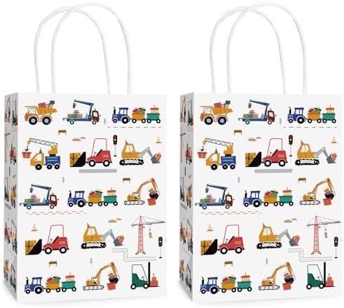 Hxezoc 12 Pieces Construction Vehicle Gift Bags by Hxezoc